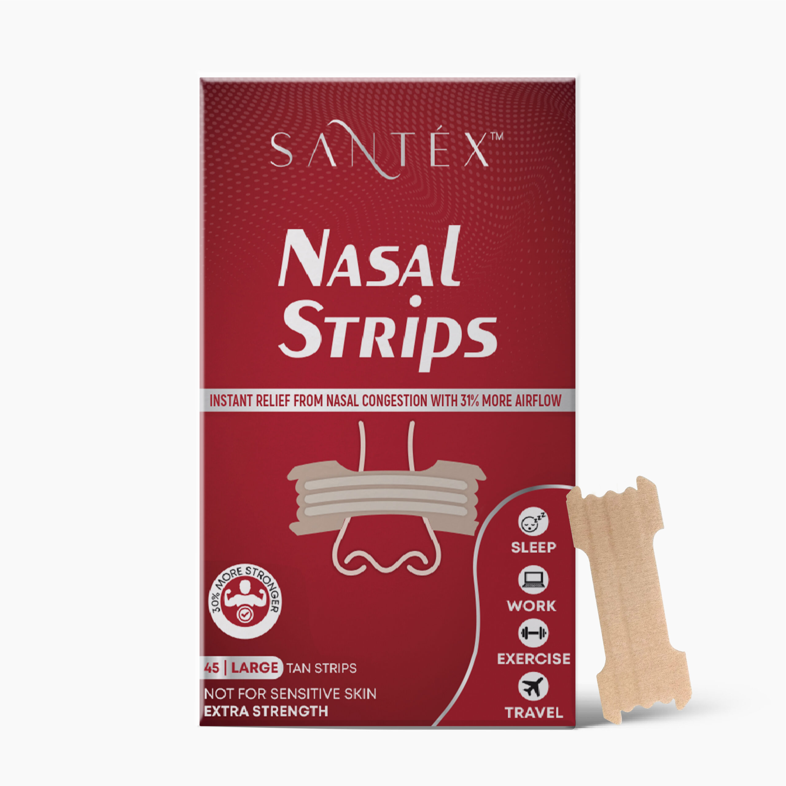 Large (Tan) Nasal Strips, Extra Strength, 30% Stronger