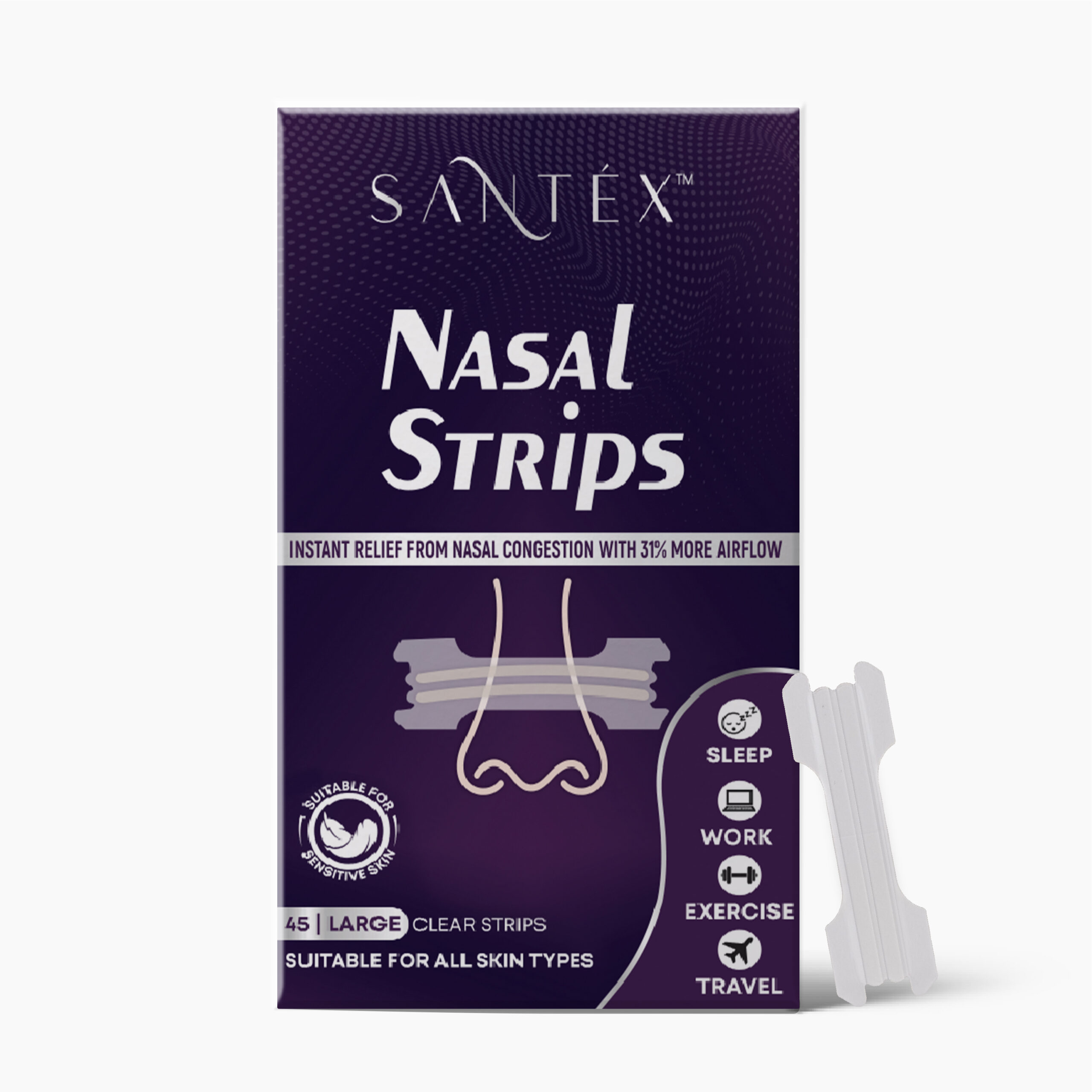 Large Clear Nasal Strips, Original