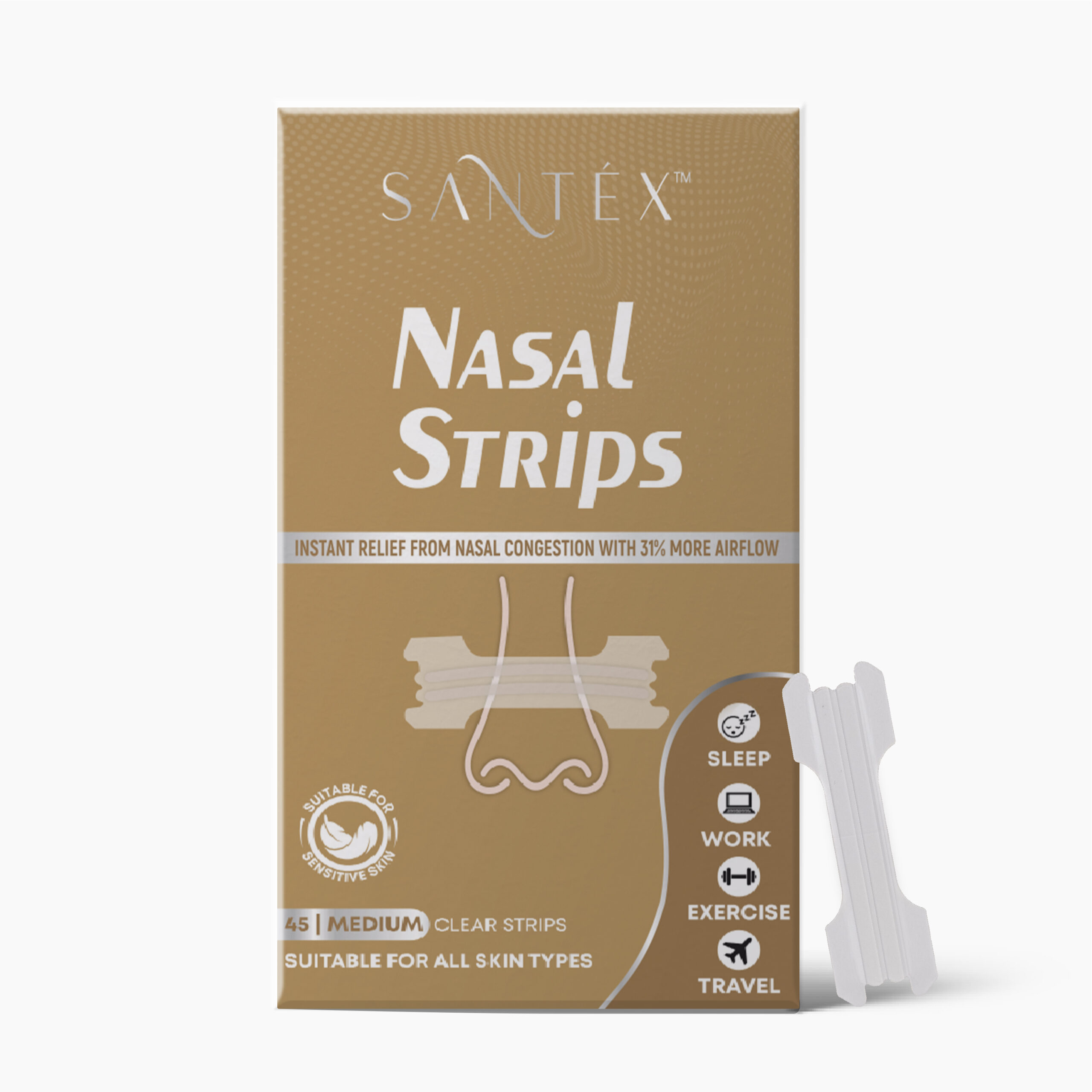 Medium Clear Nasal Strips, Original