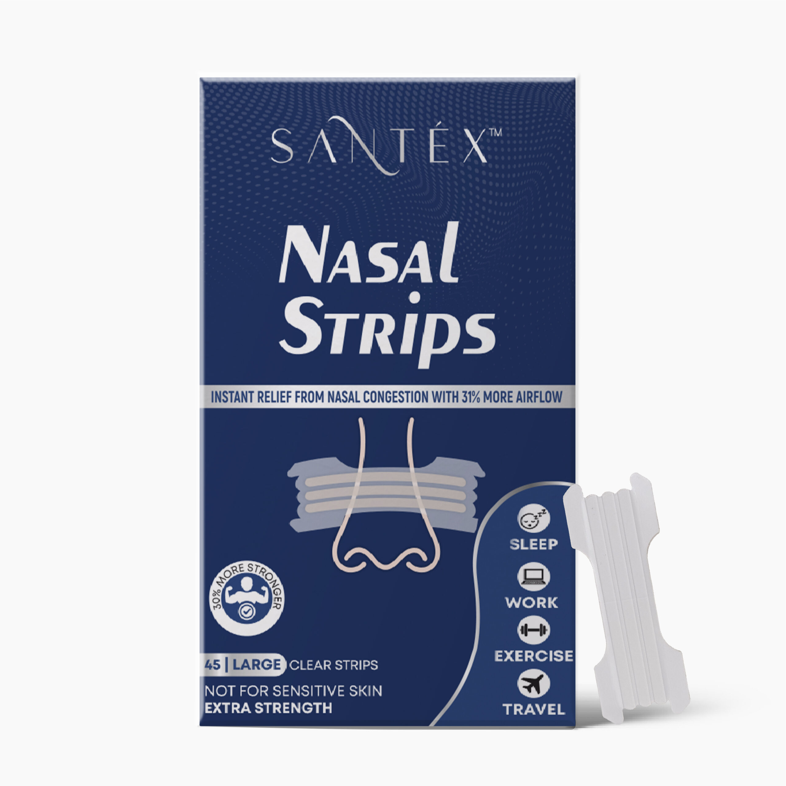 Large (Clear) Nasal Strips, Extra Strength, 30% Stronger