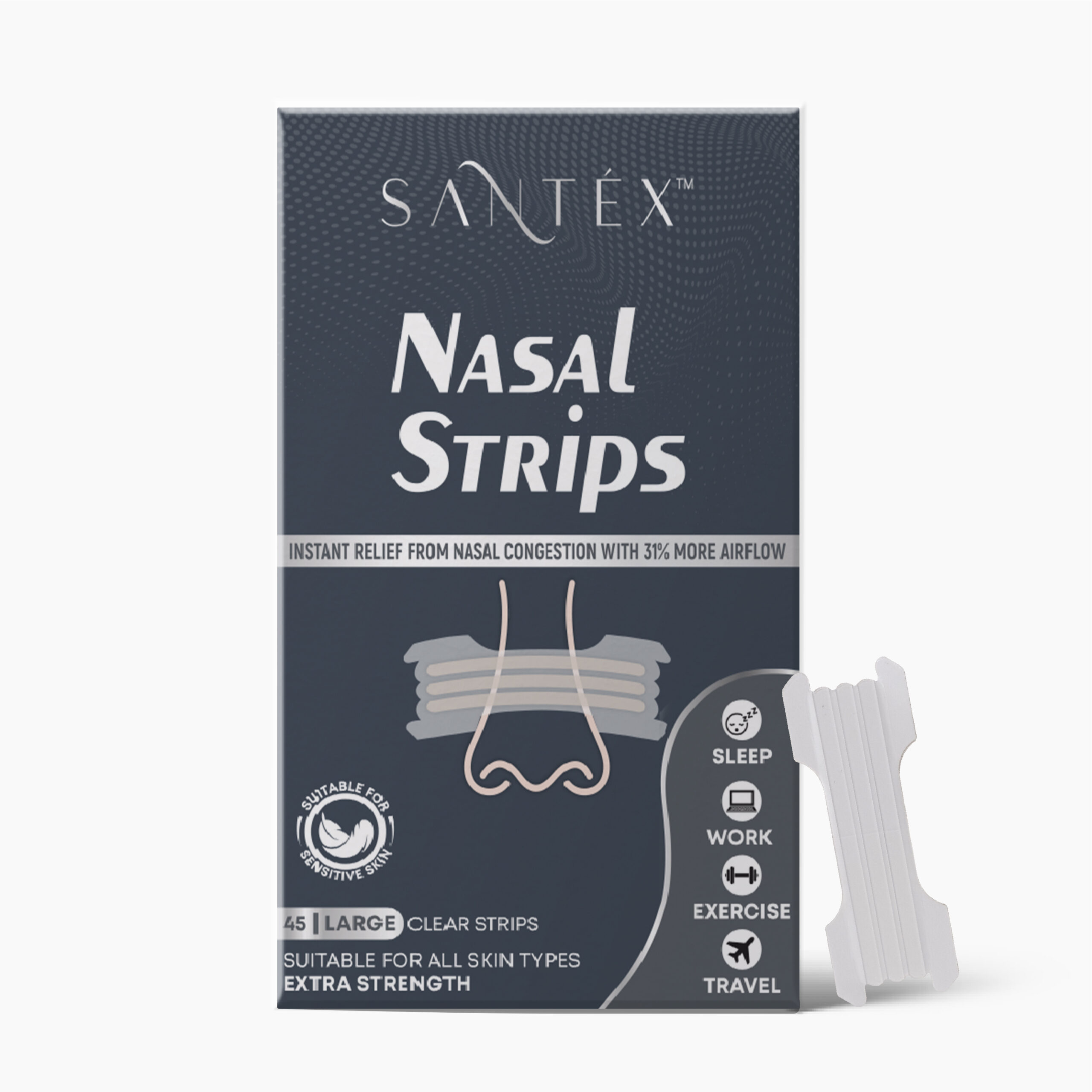 Large Clear Nasal Strips, Extra Strength